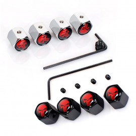 4pcs Universal Cool Car-styling Logo Emblem Case Tire Valve Core Cap Anti-theft Finger Car Wheel Tire Valve Skull Caps Covers
