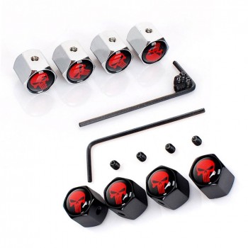 4pcs Universal Cool Car-styling Logo Emblem Case Tire Valve Core Cap Anti-theft Finger Car Wheel Tire Valve Skull Caps Covers