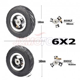 6X2 Inflation Tire Wheel Use 6 Tire Alloy Hub 160mm Pneumatic Tyre Electric Scooter F0 Pneumatic Wheel Trolley Cart Air Wheel