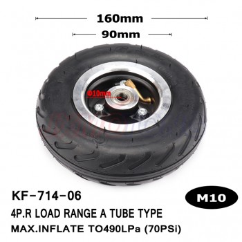 6X2 Inflation Tire Wheel Use 6 Tire Alloy Hub 160mm Pneumatic Tyre Electric Scooter F0 Pneumatic Wheel Trolley Cart Air Wheel