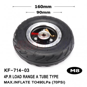 6X2 Inflation Tire Wheel Use 6 Tire Alloy Hub 160mm Pneumatic Tyre Electric Scooter F0 Pneumatic Wheel Trolley Cart Air Wheel