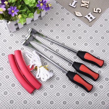 3 Tire Lever Tool Spoon + 2 Wheel Rim Protectors Tool Kit For Motorcycle Bike Tire Changing Removing