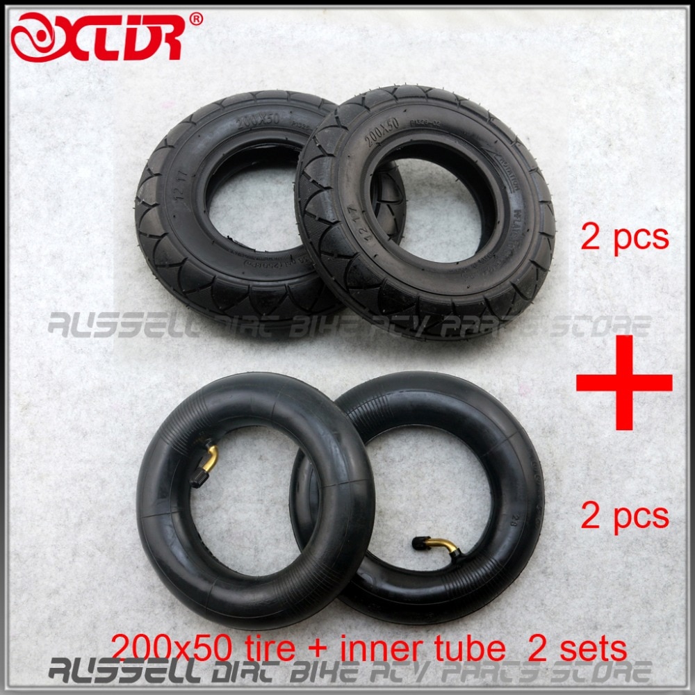 200x50 Tire + inner tube for Folding Electric Scooter 8-inch E-Scooter Pocket Bike Razor E100 E150 E-200 2sets