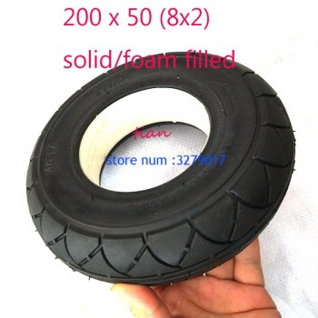 2 colors 1 pc Mobility Scooter wheelchair tire 200 x 50 (8x2) solid/foam filled 200x50 for Razor E100 E125 E200 Scooter Vapo