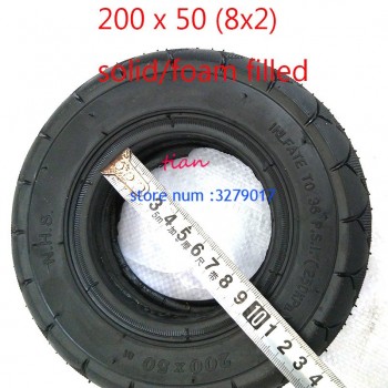 2 colors 1 pc Mobility Scooter wheelchair tire 200 x 50 (8x2) solid/foam filled 200x50 for Razor E100 E125 E200 Scooter Vapo