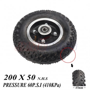 Tire Size 8X2 and Inner Tube 200X50 Full Wheels Off Road Tyre for Electric Scooter Wheel Chair Truck Pneumatic Trolley Cart