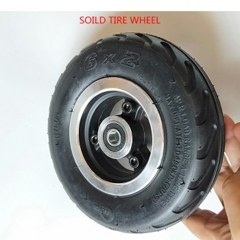 6 Inch Electric Scooter Wheel 6x2 Wheel With Air Tire Or Solid Tire Metal Hub With 8mm 10mm Axle Hole Trolley Cart Wheel