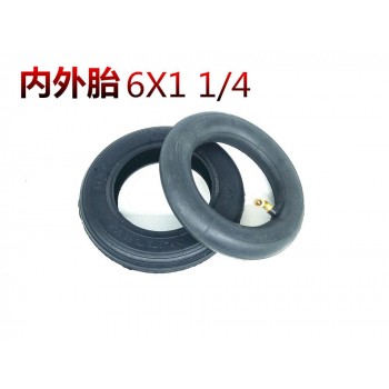 6x1 1/4 Electric scooter rear wheel pneumatic tire 6 inch 6X1 1/4 explosion-proof solid tire inner tyre outer tyre hub