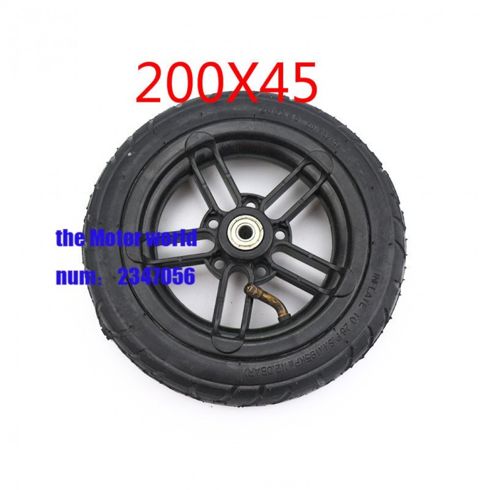200x45  Inflated Wheel and hub and inner tire  For E-twow S2 Scooter M8 M10 Pneumatic Wheel  8 Scooter Wheelchair Air Wheel