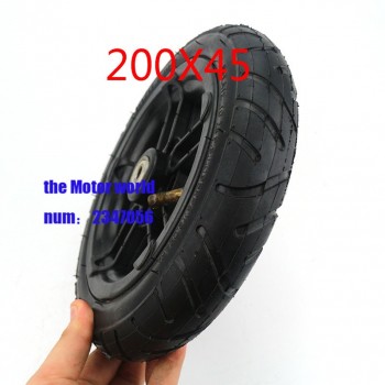 200x45  Inflated Wheel and hub and inner tire  For E-twow S2 Scooter M8 M10 Pneumatic Wheel  8 Scooter Wheelchair Air Wheel