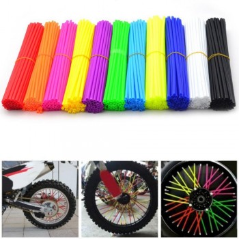 72pcs Motorcycle Motocross Pit Dirt Bike Wheel Spoke Covers Motocross Dirt Bike Wheel Rim Guard Protector Wraps Cover
