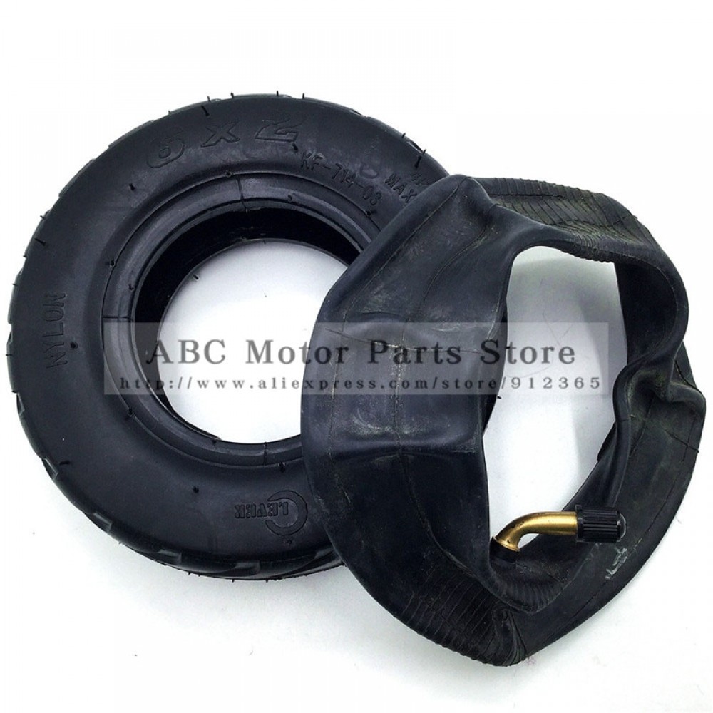 6 inch 6X2 Tireand Inner Tube Set Fit for Electric Scooter Wheel Chair Truck F0 Pneumatic Wheel Trolley Cart Air Wheel Bike
