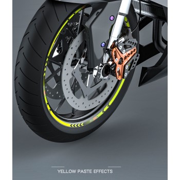 14 17 Strips Motorcycle Car Wheel Tire Stickers Reflective Rim Tape Motorbike Auto Decals for cross riding motocross