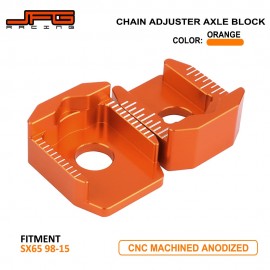 Motorcycle CNC Orange Aluminum Rear Chain Adjuster Axle Blocks Set For KTM SX65 SX 65 1998 1999 2000 2001 2002 2003 2004-2015