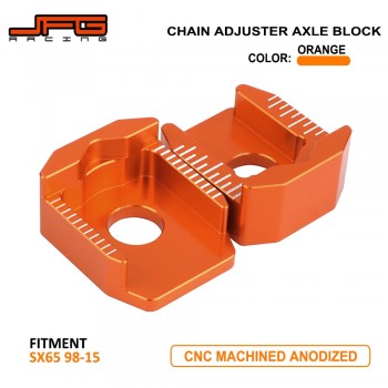 Motorcycle CNC Orange Aluminum Rear Chain Adjuster Axle Blocks Set For KTM SX65 SX 65 1998 1999 2000 2001 2002 2003 2004-2015