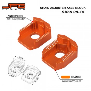 Motorcycle CNC Orange Aluminum Rear Chain Adjuster Axle Blocks Set For KTM SX65 SX 65 1998 1999 2000 2001 2002 2003 2004-2015