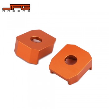 Motorcycle CNC Orange Aluminum Rear Chain Adjuster Axle Blocks Set For KTM SX65 SX 65 1998 1999 2000 2001 2002 2003 2004-2015