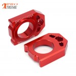 CNC Red Axle Block Chain Adjuster For Honda CR125R CR250R CRF250R CRF250X CRF450R CRF450X Dirt Pit Bike Motorcycle