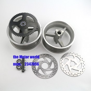 MINI  bike Aluminum Wheel 110/50-6.5 and 90/65-6.5 front and rear Hub for pocket bike 47cc 49cc Free shipping