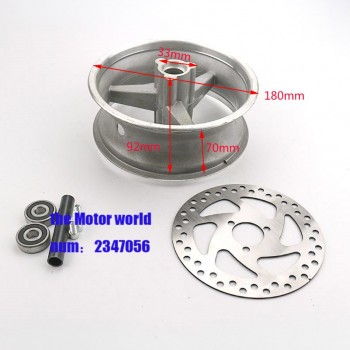 MINI  bike Aluminum Wheel 110/50-6.5 and 90/65-6.5 front and rear Hub for pocket bike 47cc 49cc Free shipping