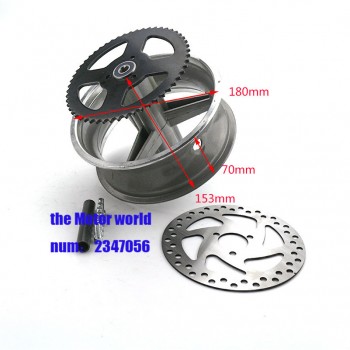 MINI  bike Aluminum Wheel 110/50-6.5 and 90/65-6.5 front and rear Hub for pocket bike 47cc 49cc Free shipping
