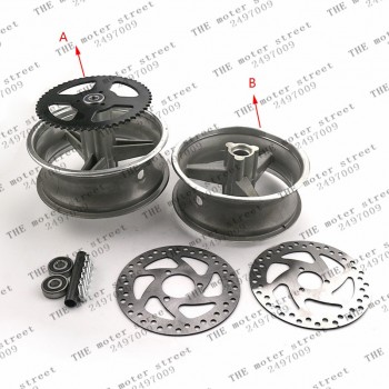 pocket bike Aluminum Wheel 110/50-6.5 or 90/65-6.5 front and rear Hub with Brake disc for pocket bike 47cc 49cc Free shipping