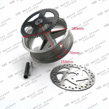 pocket bike Aluminum Wheel 110/50-6.5 or 90/65-6.5 front and rear Hub with Brake disc for pocket bike 47cc 49cc Free shipping