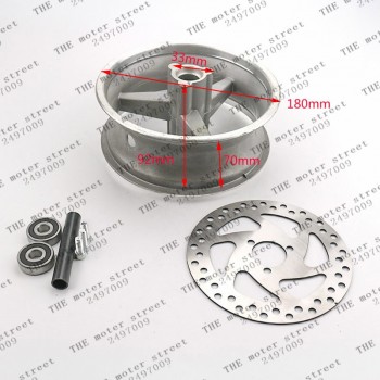 pocket bike Aluminum Wheel 110/50-6.5 or 90/65-6.5 front and rear Hub with Brake disc for pocket bike 47cc 49cc Free shipping
