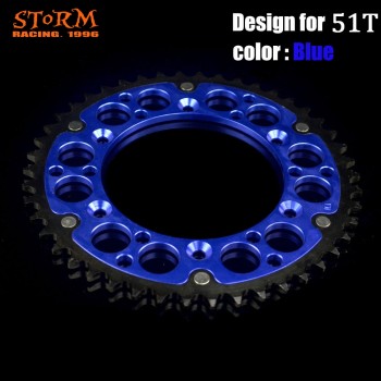 44 46 47 48 49 50 51 52 T Teeth Motorcycle Steel Aluminum Composite Rear Sprocket For YAMAHA YZ YZF WRF 125 250 400 426 450