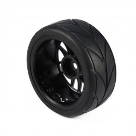 4PCS RC 1/10 Rubber Tire RC Racing Car Tires On Road Wheel Rim Fit For HSP HPI 9068-6081 Car Part Diameter 65mm Tires