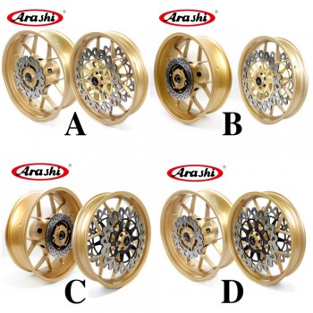 Arashi CBR1000RR Wheel Rim Rear Rims For Honda CBR 1000 RR 1000RR 2006-2016 Front Rear Brake Disc 2007 2008 2009 2010 GOLD 16 15