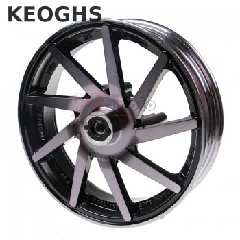 Keoghs Motorcycle Front Wheel Rim 10 Inch/57mm Brake Disc Install/10mm Axle Hole For Yamaha Scooter Force Rsz Jog Modify