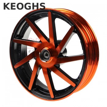Keoghs Motorcycle Front Wheel Rim 10 Inch/57mm Brake Disc Install/10mm Axle Hole For Yamaha Scooter Force Rsz Jog Modify