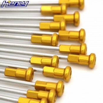 21 OEM SIZE FRONT WHEEL SILVER SPOKE KIT WITH ALLOY GOLD NIPPLE FOR SUZUKI RMZ 250 2005-2017 RMZ 450 2007-2017