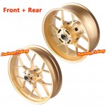 2PCS Front Rear Back Set Wheel Rim For Honda CBR1000RR 2008 2009 2010 2011 2012 2013 2014 2015 2016 2017 Gold Aluminum Alloy
