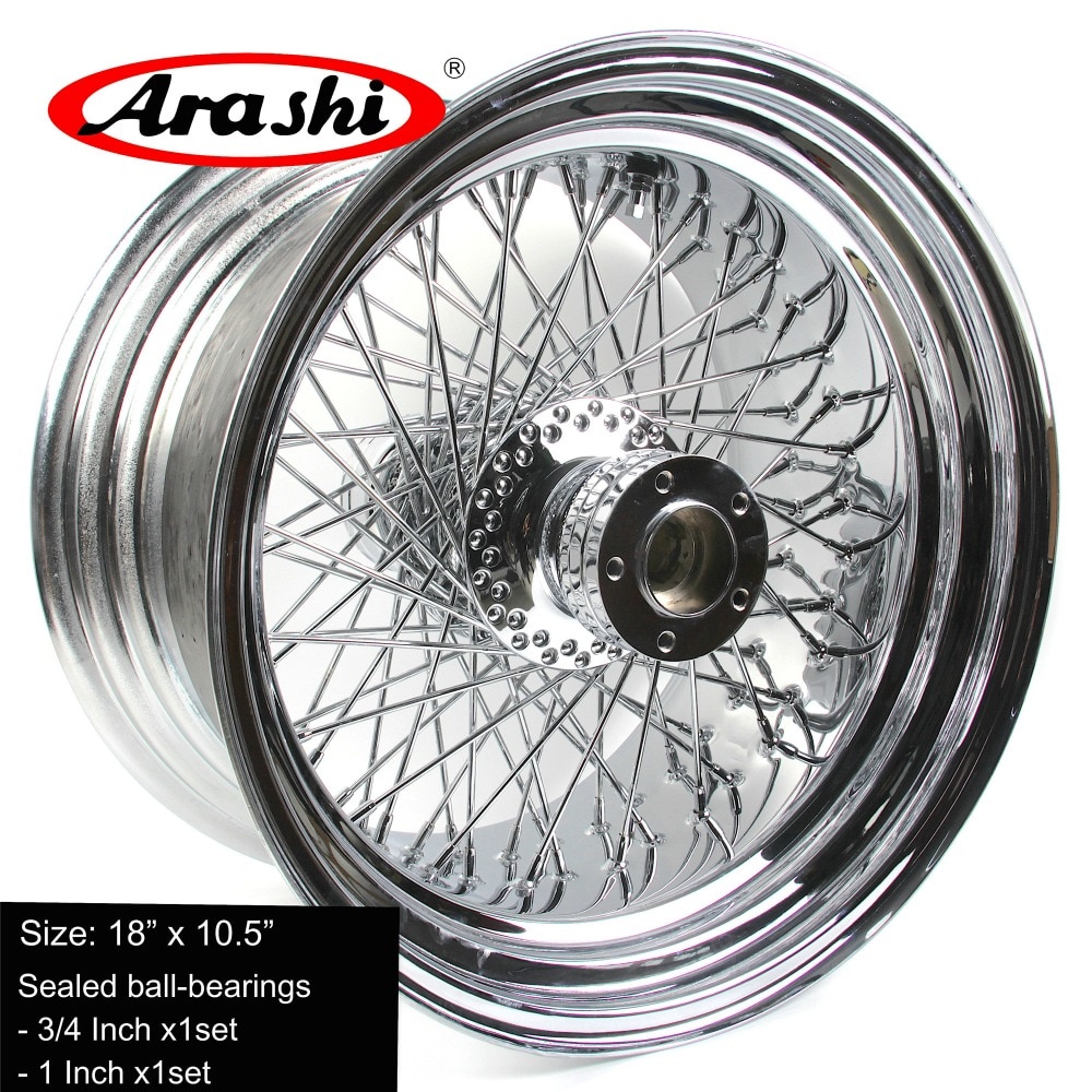 Arashi 18x10.5 80 Spoke Wheel Rim Rear Rims For Harley Davidson Custom Chopper Rigid FLST Softail FXST FXDWG FLHT FLH