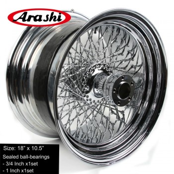 Arashi 18x10.5 80 Spoke Wheel Rim Rear Rims For Harley Davidson Custom Chopper Rigid XL 1200 R SPORTSTER ROADSTAR XR