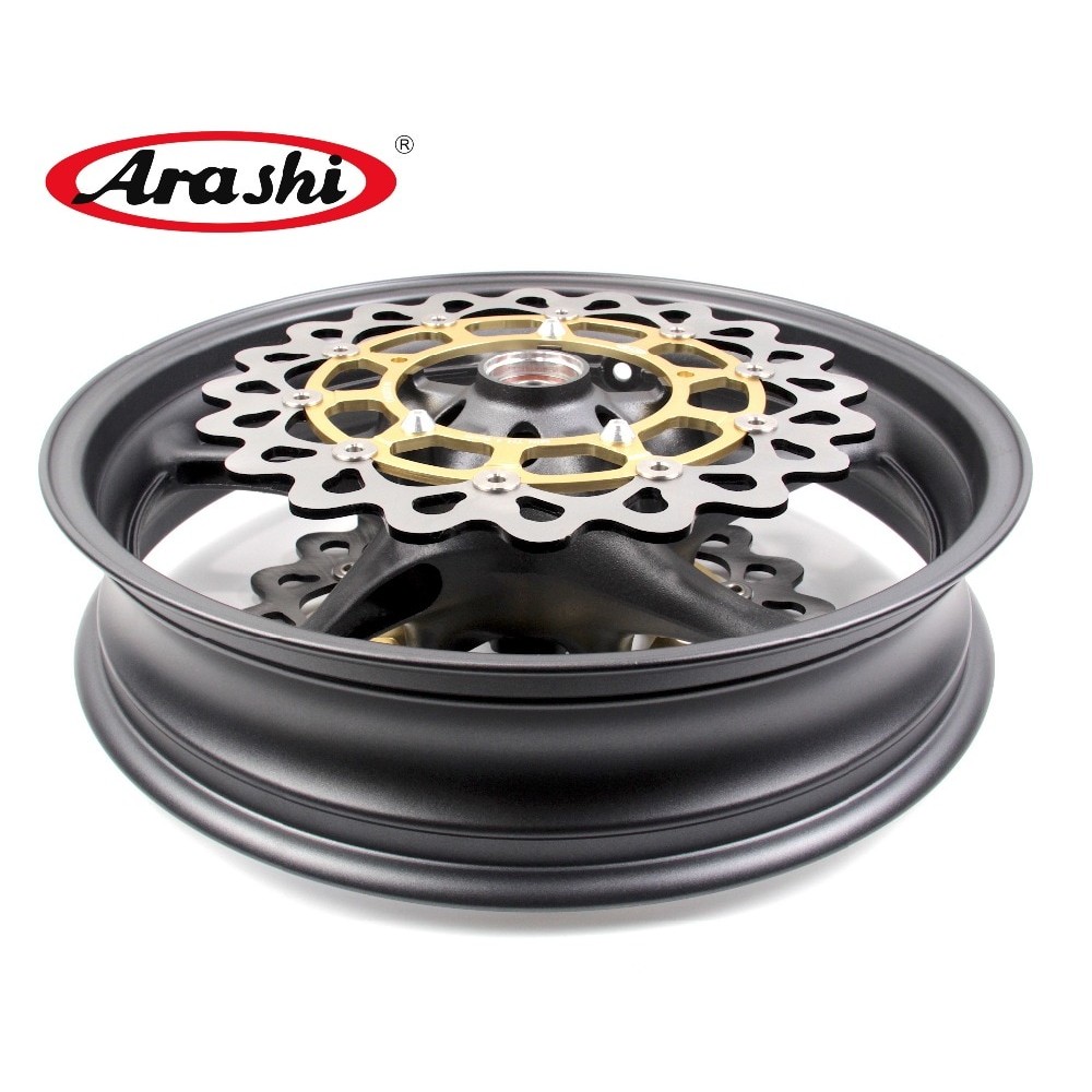 Arashi YZF FZ1 Set Front Wheel Rim Rims Brake Disc For YAMAHA YZF-FZ1 FZ1000 Fazer 1000 2006-2009 2007 2008 2009 Matte Black
