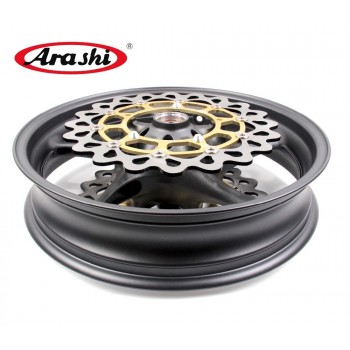 Arashi YZF FZ1 Set Front Wheel Rim Rims Brake Disc For YAMAHA YZF-FZ1 FZ1000 Fazer 1000 2006-2009 2007 2008 2009 Matte Black