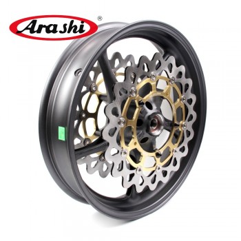 Arashi YZF FZ1 Set Front Wheel Rim Rims Brake Disc For YAMAHA YZF-FZ1 FZ1000 Fazer 1000 2006-2009 2007 2008 2009 Matte Black