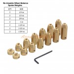 14 Pack Reusable Motorcycle Brass Wheel Spoke Balance Weights Refill Kits For spoked wheels.