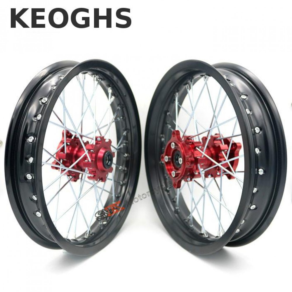 Keoghs Dirt Bike Wheel Rims Cnc Hubs Front And Rear Wheels 1.85-2.5-14 Inch For Pit Bike Motocross Ktm Crf Kawasaki Honda Cqr