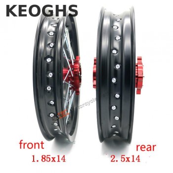 Keoghs Dirt Bike Wheel Rims Cnc Hubs Front And Rear Wheels 1.85-2.5-14 Inch For Pit Bike Motocross Ktm Crf Kawasaki Honda Cqr