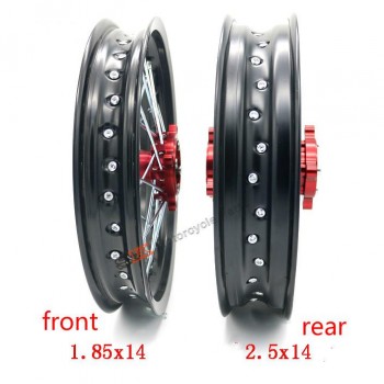 Keoghs Dirt Bike Wheel Rims Cnc Hubs Front And Rear Wheels 1.85-2.5-14 Inch For Pit Bike Motocross Ktm Crf Kawasaki Honda Cqr