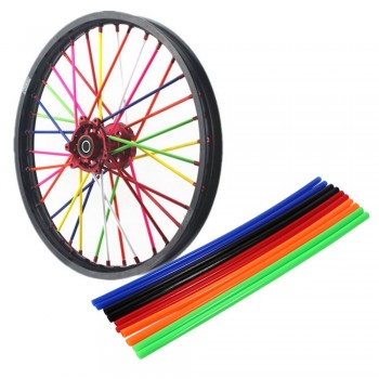72pcs Universal Motorcycle Dirt Bike Wheel Rim Spoke Skins Covers Wrap Tubes Decor Protector Kit for KTM Yamaha Honda pit bike