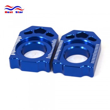 Blue CNC Rear Chain Adjuster Axle Block with Spool Slider For YAMAHA YZ125 YZ YZF YZX WRF 250 450 YZ250FX WR250R WR250X