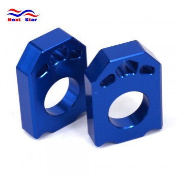 Blue CNC Rear Chain Adjuster Axle Block with Spool Slider For YAMAHA YZ125 YZ YZF YZX WRF 250 450 YZ250FX WR250R WR250X