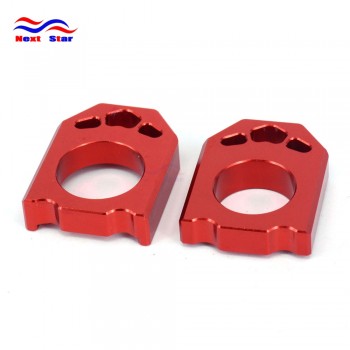 Red CNC Rear Chain Adjuster Axle Block For HONDA CR125R CR250R  CR 125 250 CRF250R CRF250X CRF450R CRF450X CRF450RX