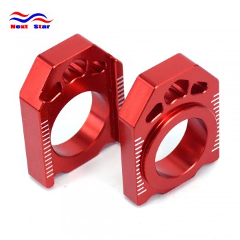 Red CNC Rear Chain Adjuster Axle Block For HONDA CR125R CR250R  CR 125 250 CRF250R CRF250X CRF450R CRF450X CRF450RX