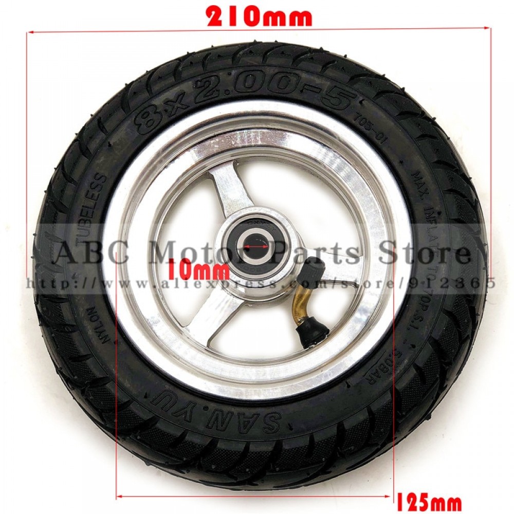 8x2.00-5 Tubeless Tire Wheel Tyre 8X2.00-5 wheel hub Pocket Bike MINI Bike Electric Wheelchair Wheel Motor